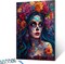 Skeleton Makeup Paint by Numbers Kit for Adults – Day of the Dead Sugar Skull Woman DIY Acrylic Painting on 16x20" Canvas, Beginner-Friendly Halloween Art Craft for Home Wall Decor (Unframed)